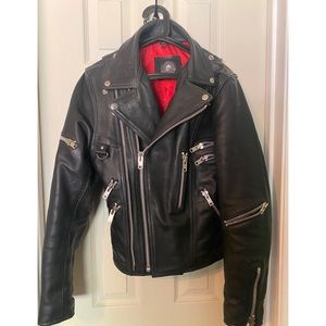 Mayhem Trooper Los Angeles Leather with red satin lining, size small